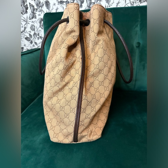 ❤️Gucci GG Canvas & Leather Bucket Style Bag - Picture 5 of 12